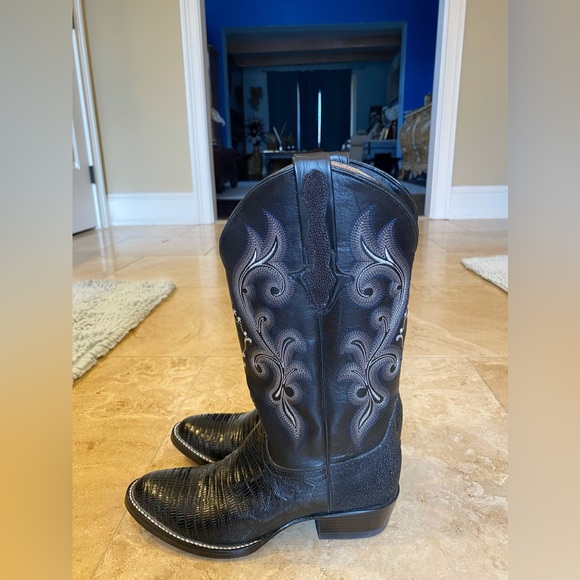 STINGRAY BACK, LIZARD FRONT LEATHER BOOTS DON CUCO’S CUSTOM. WORN ONCE - Picture 5 of 6